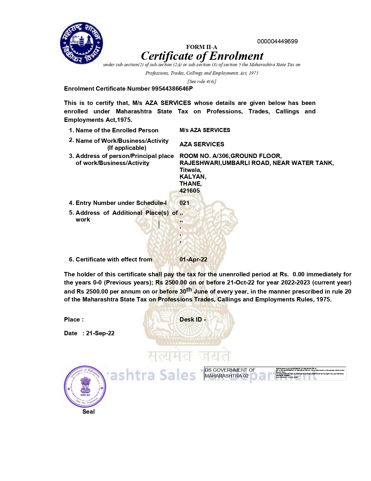 PTEC Certificate